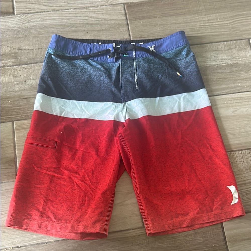 Hurley Red and Black Board Shorts Swim